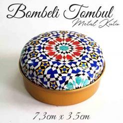 Mandala Desenli Bombeli Metal Kutu