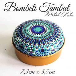 Mandala Desenli Bombeli Metal Kutu
