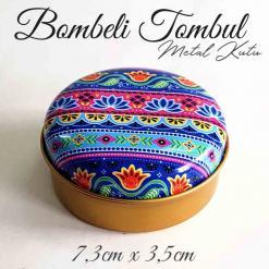 Mandala Desenli Bombeli Metal Kutu