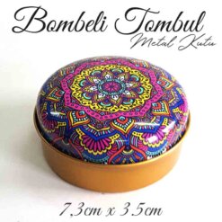 Mandala Desenli Bombeli Metal Kutu