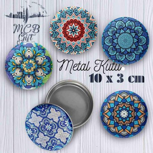 mandala büyük metal kutu