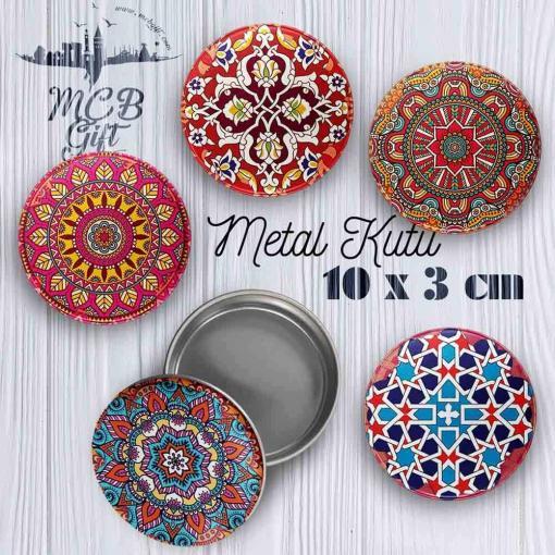 mandala büyük metal kutu