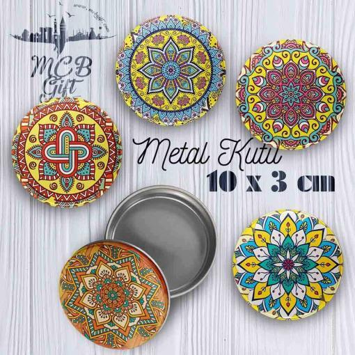mandala büyük metal kutu