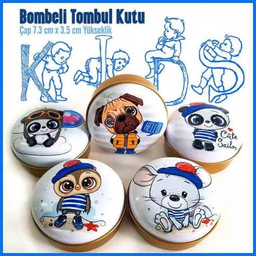 kids erkek çocuk mavi tombul metal kutu 2