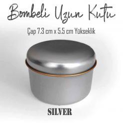 silver renkli bombeli uzun metal kutu