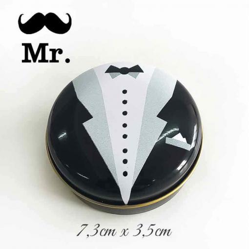 damat desenli bombeli metal kutu