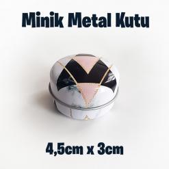 Marble Desenli Minik Metal Kutu