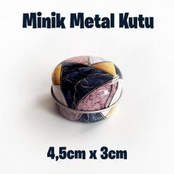 Marble Desenli Minik Metal Kutu