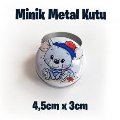Kids Desenli Minik Metal Kutu