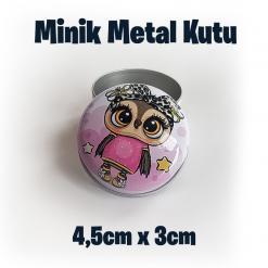 Kids Desenli Minik Metal Kutu