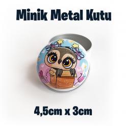 Kids Desenli Minik Metal Kutu