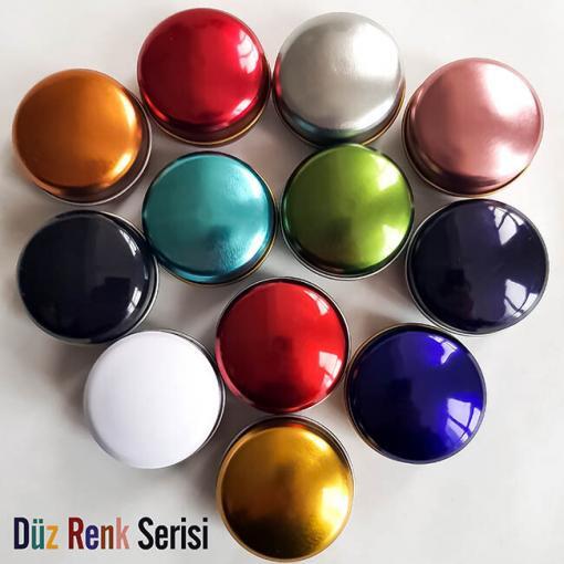 düz renkli karma minik metal kutu