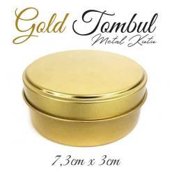Gold Renkli Tombul Metal Kutu