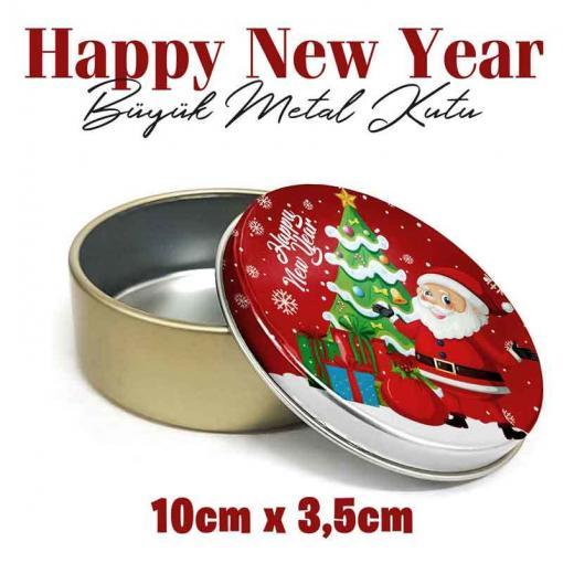 yeni yıl büyük metal kutu