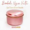 rose renkli uzun bombeli metal kutu