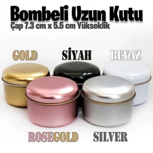 karma renkli bombeli uzun metal kutu