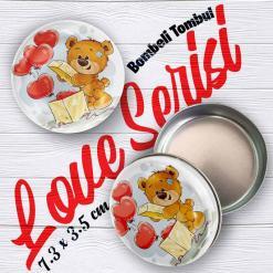 Love Desenli Bombeli Metal Kutu