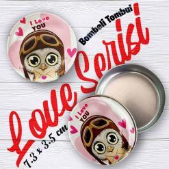Love Desenli Bombeli Metal Kutu