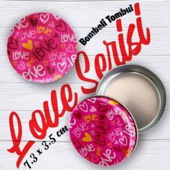 Love Desenli Bombeli Metal Kutu
