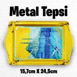 İstanbul Desenli Metal Tepsi