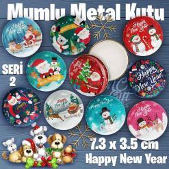 Mumlu Yeni Yıl Seri 2 Bombeli Metal Kutu