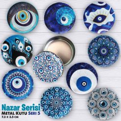 Nazar Seri 5 Bombeli Metal Kutu (1 Koli=100 adet)