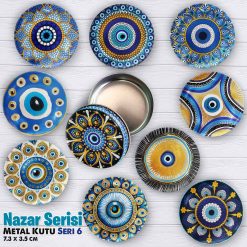 Nazar Seri 6 Bombeli Metal Kutu (1 Koli=100 adet)