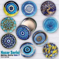 Nazar Seri 7 Bombeli Metal Kutu (1 Koli=100 adet)