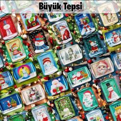 Yeni Yıl Temalı Metal Büyük Tepsi (50 adet)